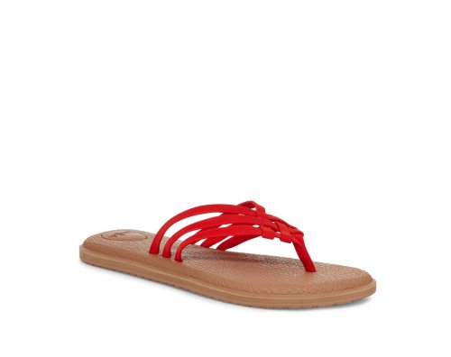 Sanuk Yoga Salty - Sanuk Flip Flops Womens Brown / Red - Philippines EKLIQJ501